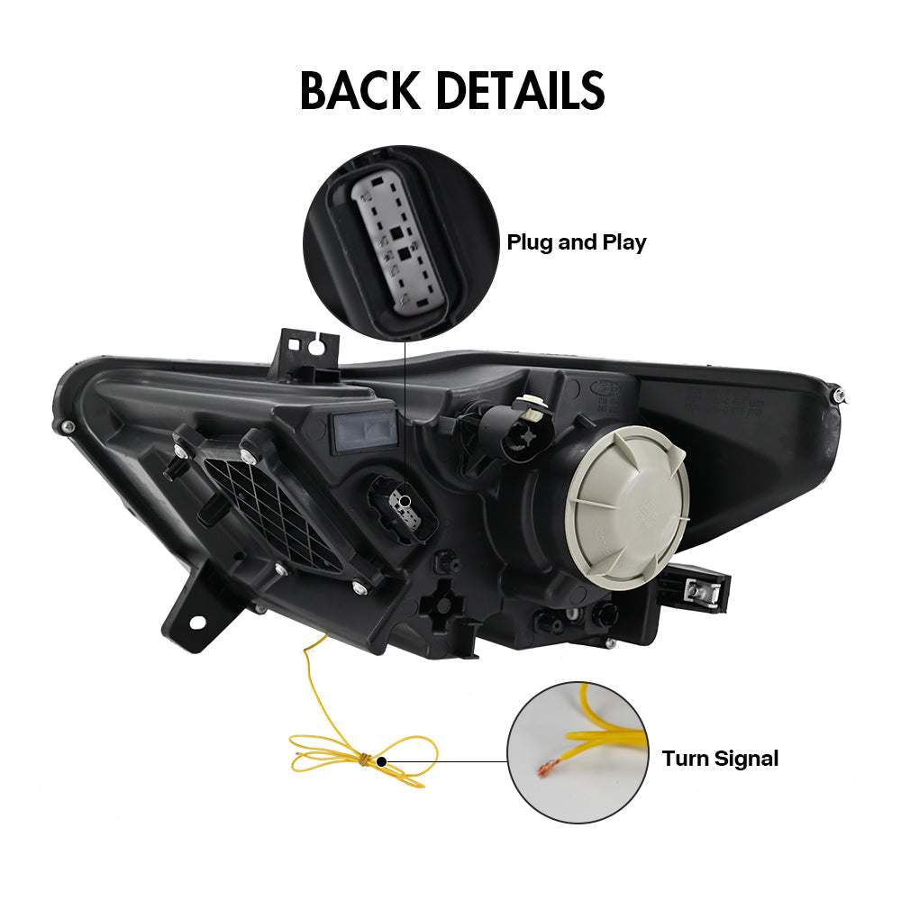Pour Ford Mustang 2015-2017 Ensemble de phares LED avec lentille à triple faisceau