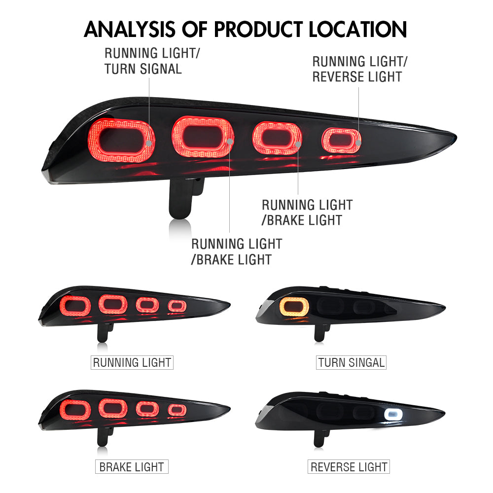 Letsdate Led Tail Light for 2020-2024 Toyota GR Supra A90 & A91 Start up Animation DRL Sequential Indicator Rear Lamp Assembly