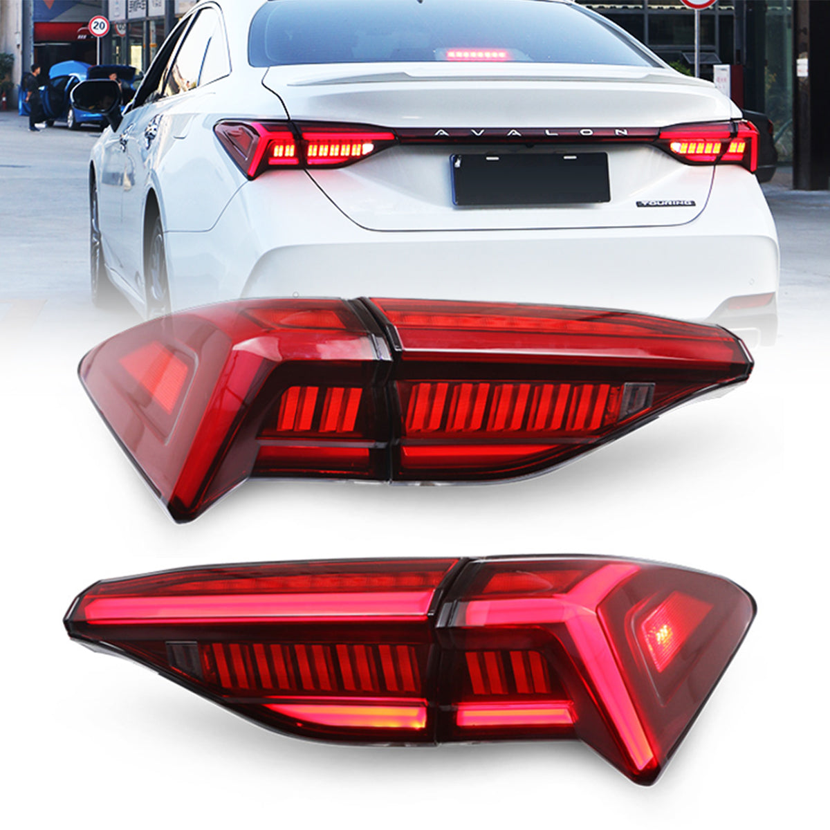 Letsdate - Led Tail Lights For Toyota Avalon 2019-2020 (Smoked/Red)-Toyota-Letsdate-81.5*40*21-red-Letsdate