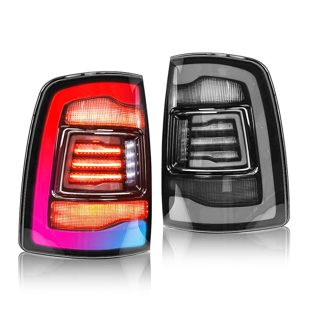 RGB Tail Lights Assembly Dynamic led light bar Black Housing Compatible with Dodge Ram 1500 2009-2018-Dodge-Letsdate