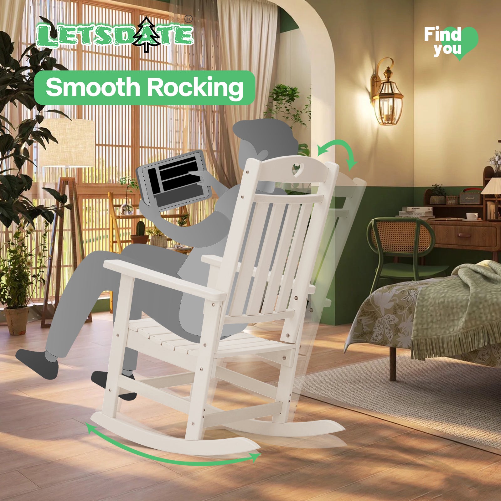 White Rocking Chair-Letsdate