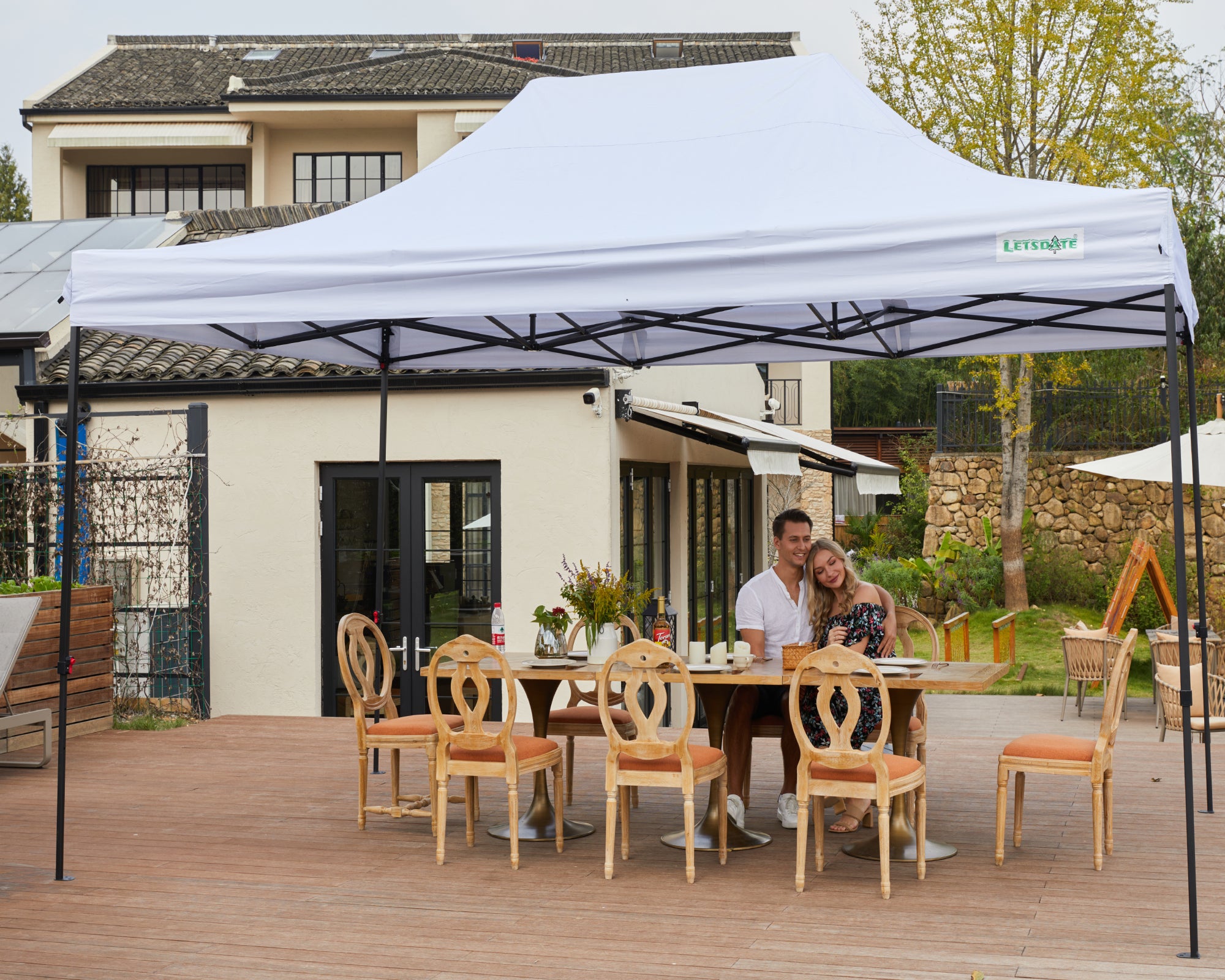 White 10x15 Pop Up Canopy-Letsdate