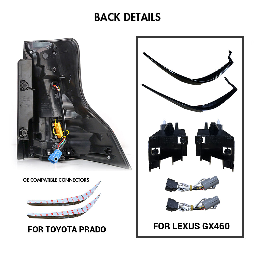 Letsdate - Led Tail Light Assembly for Lexus GX460 2014-2021-Lexus-Letsdate-44.5*44.5*40.5-Smoke-Letsdate