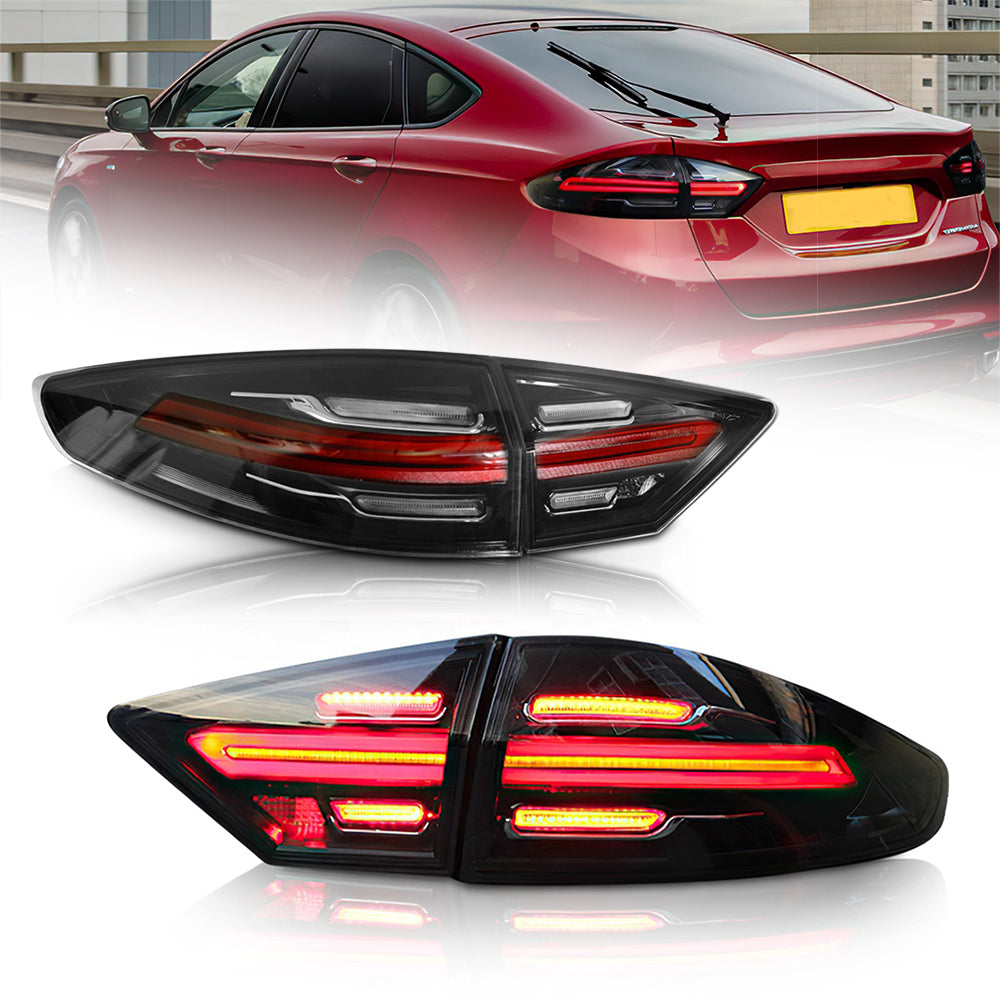 Letsdate - LED Tail Lights For 2013-2016 Ford Fusion Mondeo Assembly Start-up Animation (Smoked/Red)-Ford-Letsdate-Letsdate
