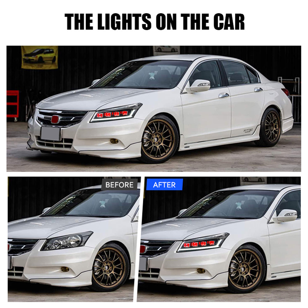 Letsdate - LED Headlights For Honda Accord 2008-2012 DRL Sequential Turn Signal Front Lamp-Honda-Letsdate-84*47*37.5-Letsdate