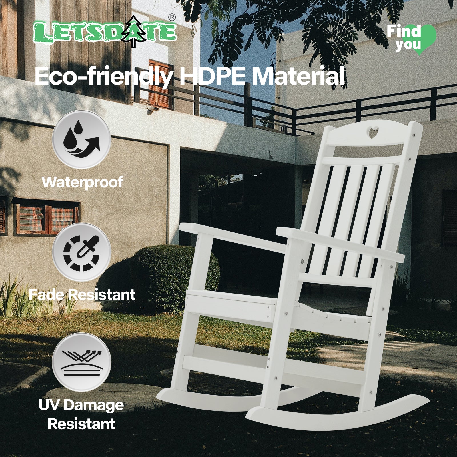 White Rocking Chair-Letsdate