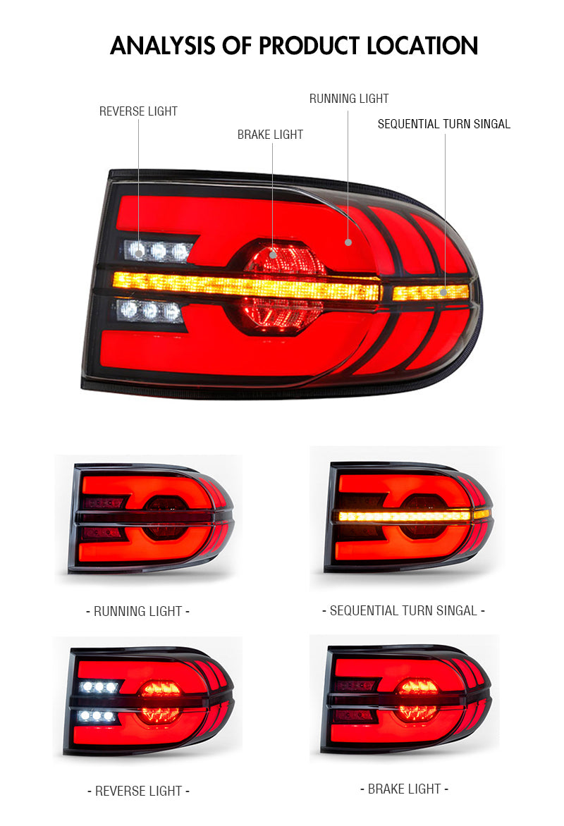 Letsdate - For Toyota FJ Cruiser 2006-2020 LED Tail Lights Assembly (Clear/smoke)-Toyota-Letsdate-Letsdate