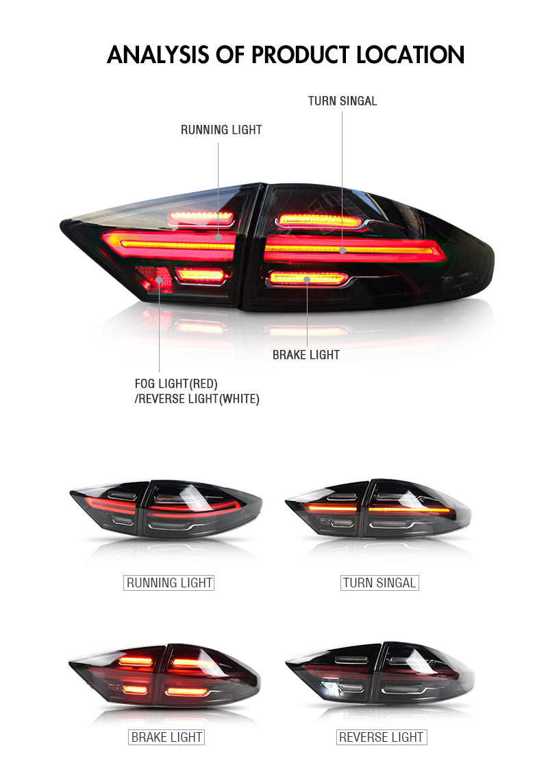 Letsdate - LED Tail Lights For 2013-2016 Ford Fusion Mondeo Assembly Start-up Animation (Smoked/Red)-Ford-Letsdate-Letsdate