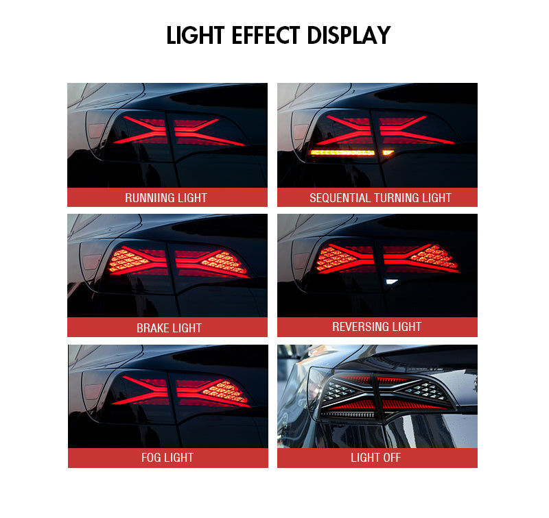 Letsdate - Smoked LED Tail Lights Start-up Animation For 2017-2021 Tesla Model 3 & Model Y (X-Men seriesStyle )-Tesla-Letsdate-48*44.5*24-Letsdate