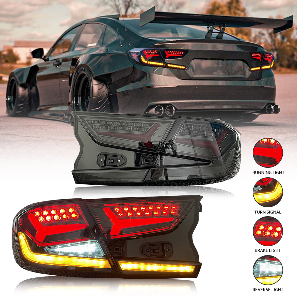 Letsdate - Smoked Taillight for 2018-2021 Honda Accord v5 Tail Lights (New Fish Bone)-Honda-Letsdate-63*43*23-Letsdate