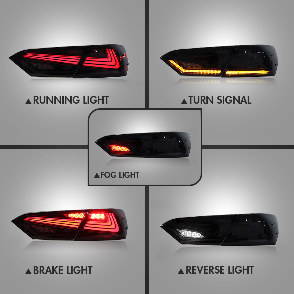 Letsdate - New Accessories for 2018-2021 Toyota Camry Tail Light Assembly SE XSE LE Lexus Style Smoke Rear Led Lights Replacement Custom 8th Gen Taillight DRL Sequential Turn Signals Dynamic Startup Retrofit Lamp V4-Toyota-Letsdate-Letsdate